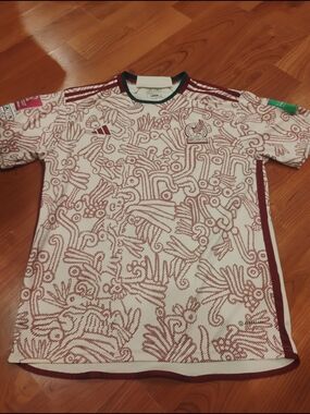 adidas Men Sex Cream & Maroon Graphic Soccer Jersey